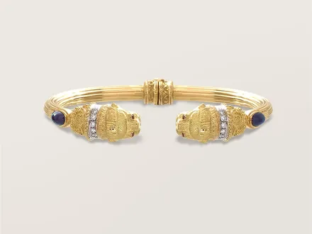 A gold cuff by Ilias Lalaounis, from the house’s own collection